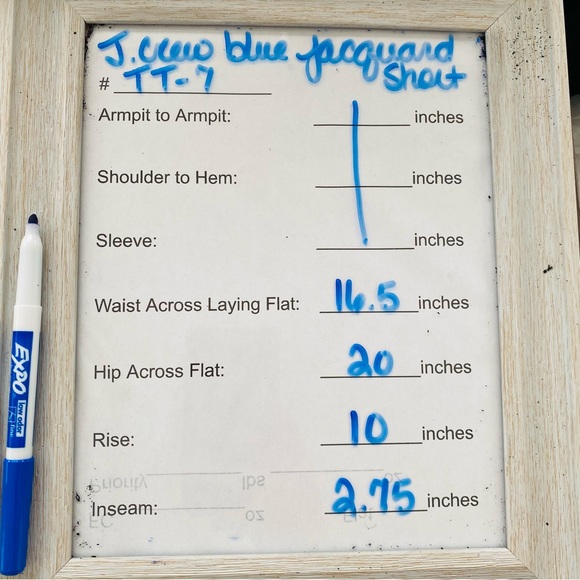 J. Crew Cobalt Blue Floral Jacquard Stretch Waist Pull On Cotton Shorts Size 10 - Picture 8 of 8